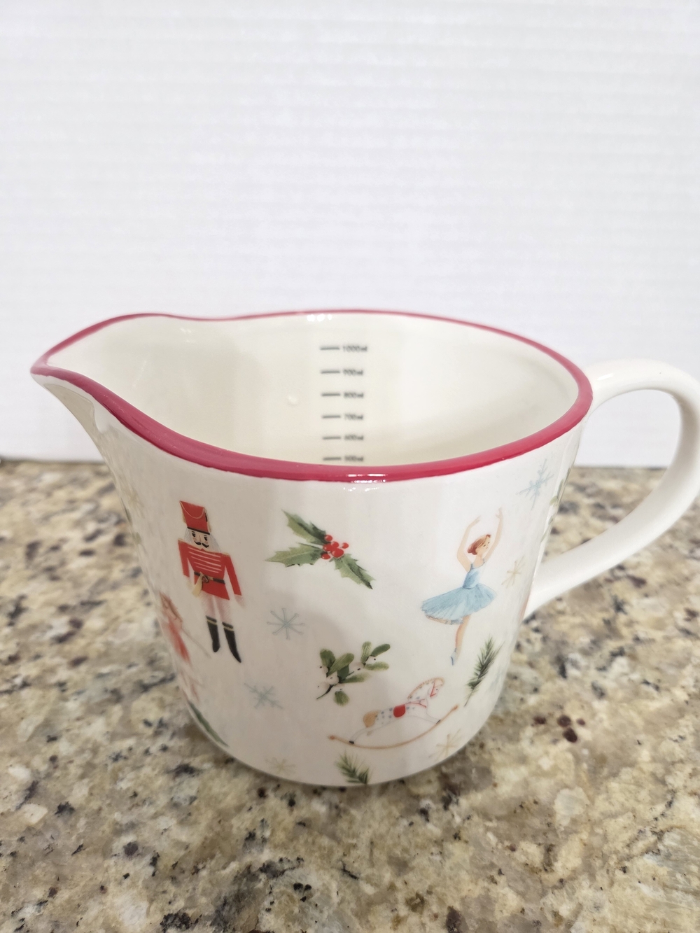 The Bake Shop Nutcracker Ballet Ceramic Measuring Cup 1000ml Christmas